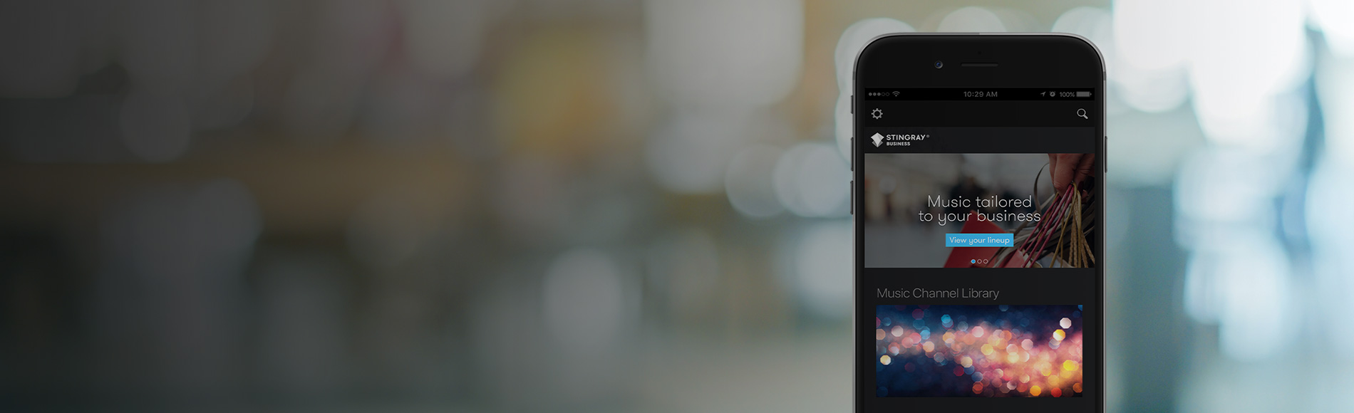 Stingray Music for Business App I phone Hero Banner 